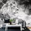 Пользовательские фотообои фреска Черно-белое животное Лев Papier Peint Mural 3D Гостиная Диван Спальня Фон Декор Бумага