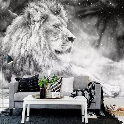 Пользовательские фотообои фреска Черно-белое животное Лев Papier Peint Mural 3D Гостиная Диван Спальня Фон Декор Бумага