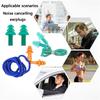 10pcs Silicone Corded Ear Plug with Lanyard Reusable Hearing Protection Noise Reduction Safe Work Comfortable Earplugs Earmuff