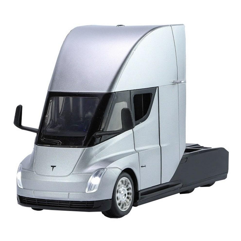 Tesla Semi Electric Truck 1:24 Scale Diecast Alloy Pull-Back Model Car - Silver