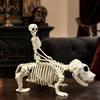 Halloween Yard Decoration Decoration, Skeleton Riding Dog Statue, 52cm Large Bone Figure for Texture Decor Display, Spooky Child Hound Haunted