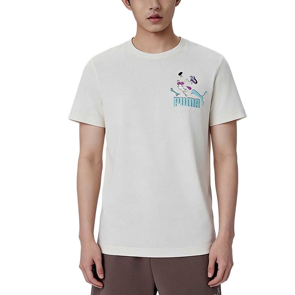 PUMA T Shirts Unisex Snow White Crew Neck Moderate 639544-87