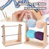 1PC Wooden DIY Craft Yarn Ball Stand Yarn Dispenser Solid Wood Dual Rotating Design for Crocheting Knitting Rotatable Yarn Holder