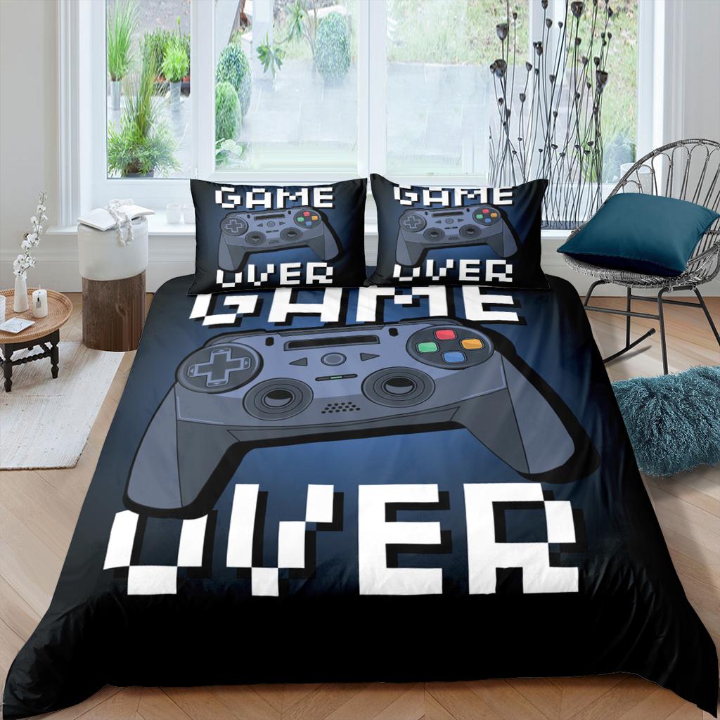 Комплект постельного белья с 3D-плеером, игровая ручка, пододеяльник, наволочка, 2/3 предмета, мягкое украшение для дома для мальчиков-энтузиастов игр и мужских комнат