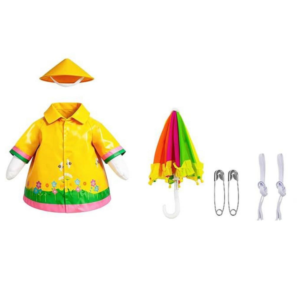 23 Inch Large White Goose Holiday Decoration Outfit Set Includes Raincoat Hat Umbrella and Fastening Accessories Suitable for Porch Display