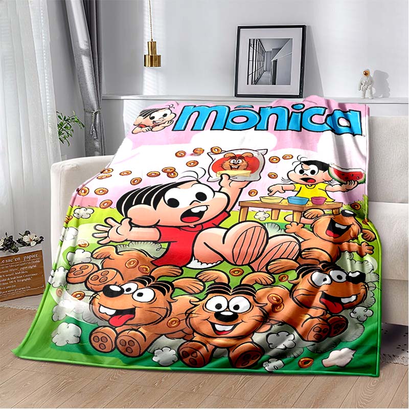Turma da Mônica Short-Pile Blanket,Warm Soft and Suitable for All Seasons,Cartoon Blanket for Sons and Daughters.