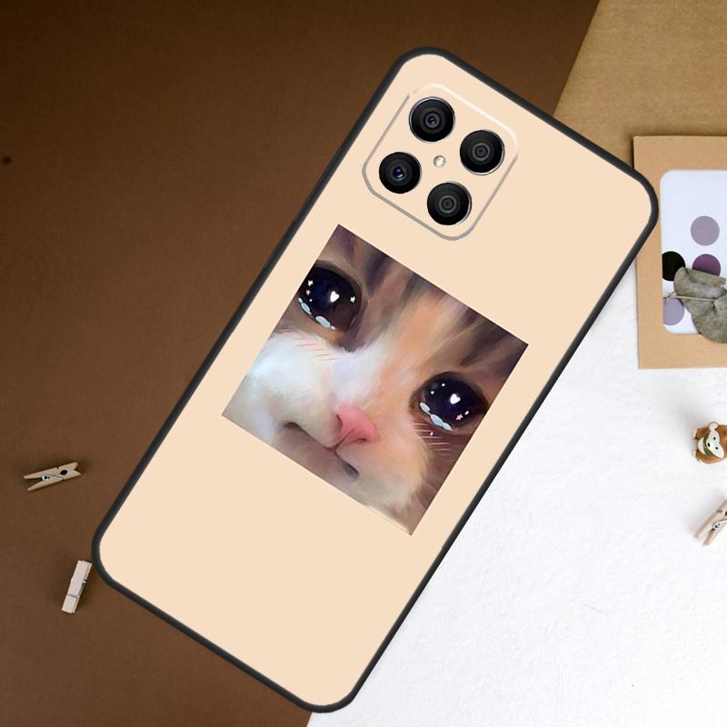 Чехол-мем 'Плачущий кот' для Honor X6a X9a X9b X8a X7a X7 X8 X9 8X 9X Honor 90 Lite 70 50 Magic 5 6 Pro