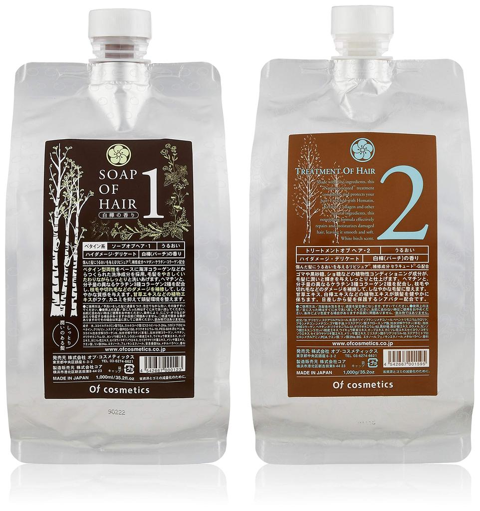 Of Cosmetics Мыло для волос 1 Средство для волос Береза 1000мл 1000г & 2, Аромат, Запасной блок, +