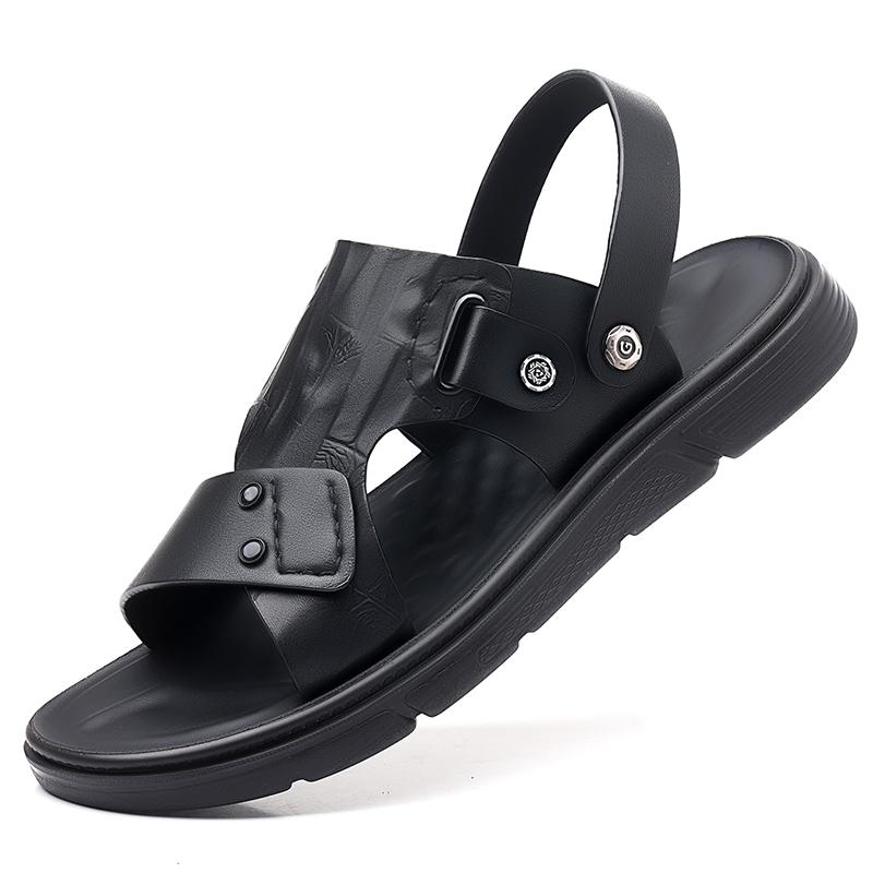 Мужские удобные роскошные сандалии, модные повседневные пляжные тапочки для отдыха на открытом воздухе, дышащие, забродные, из натуральной кожи, мужские сандалии, летняя обувь