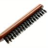 Natural Bristle Hair Fluffy Comb Wood Handle Hair Brush Anti-static Barber Hair Comb Scalp Massage Hairdresser Styling Tool