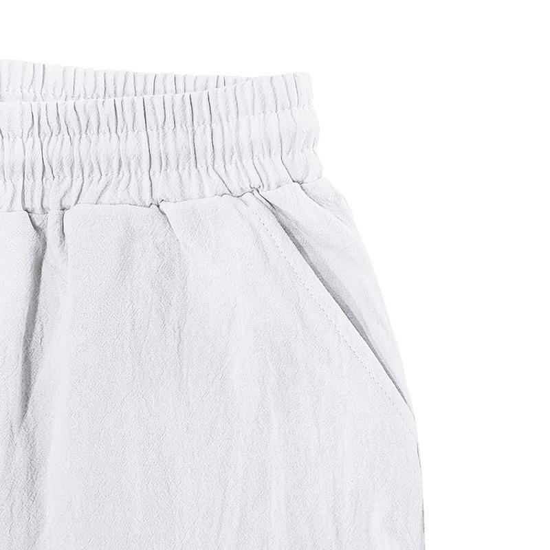 Мужские льняные брюки четыре сезона тонкий дышащий рабочий костюм многокарманные свободные повседневные трендовые широкие брюки