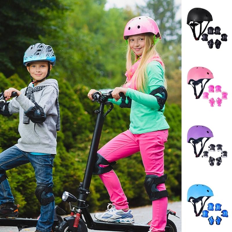 Teenager Gear Cycling Knee Pads Knee Pad Elbow Pads Sliding Board Kids Outdoor Wrist Guards Roller Skating Helmets Sets