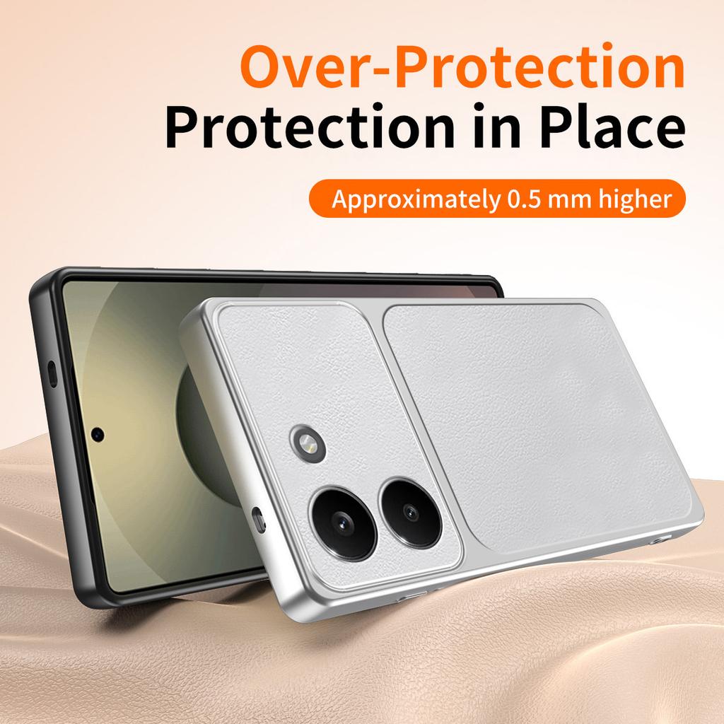 Мягкий чехол для телефона с текстурой овчины для Redmi Turbo 5 Max Turbo5 5Max 5G, оригинальная кожа, металлизированная рамка, ударопрочная, роскошная задняя крышка