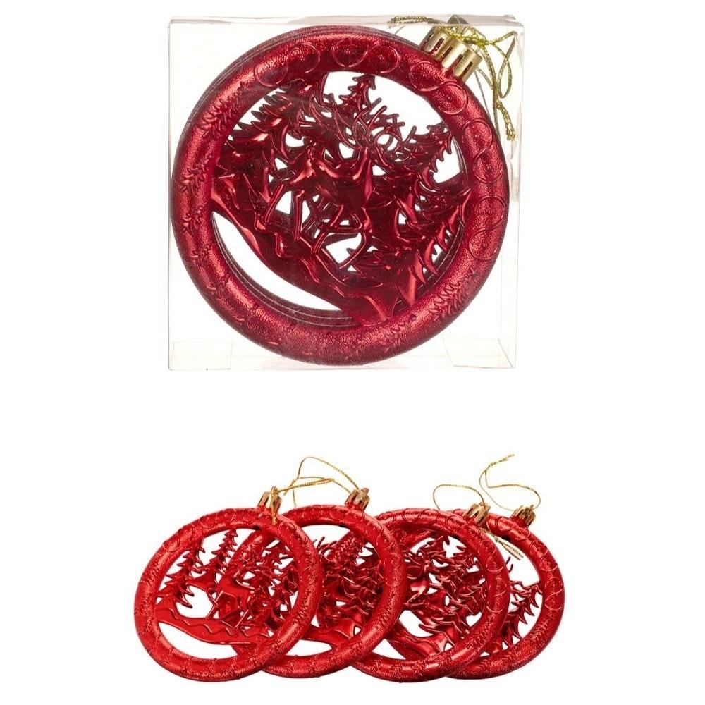 3Pcs Round Pancake Shaped Christmas Tree Hanging Pendant Christmas Tree Decoration