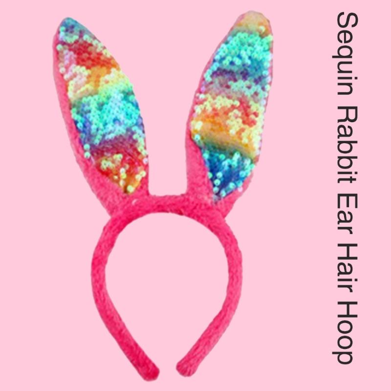 Rabbits Ear Headbands Sequins Hairband for Role Play Enthusiasts Photography