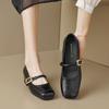 Weiwei Girl 899-1 Square Head Single Shoes Women's Inner Height Increase Word Belt 2024 New Shallow Mouth Retro Mary Jane Shoes