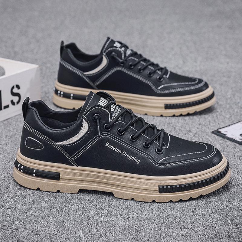 Мужские водонепроницаемые кожаные кроссовки для бега — коллекция весна 2024 г.: Универсальная спортивная и повседневная обувь
