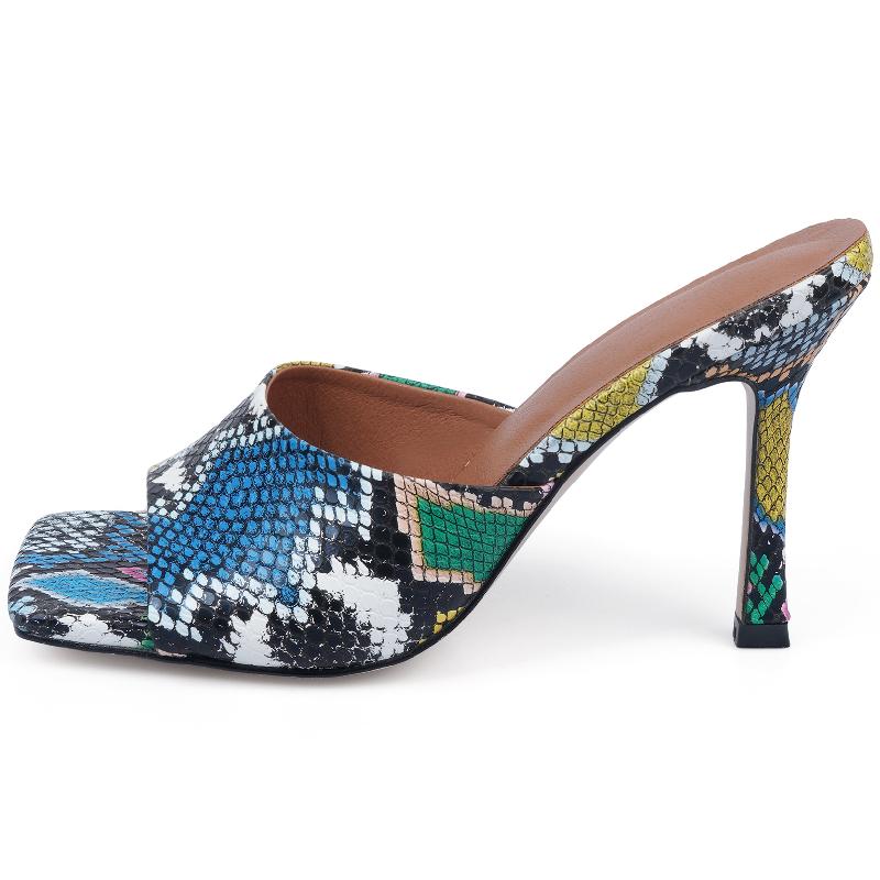 Сексуальные туфли-мюли, женские тапочки, летние шлепанцы 2025 года, женские элегантные босоножки на высоком каблуке, белые, красные, черные, большого размера, брендовая обувь для вечеринок