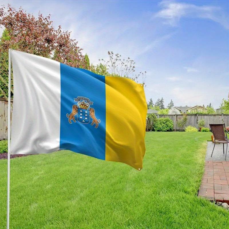 1pc A Flag of The Canary Islands, Featuring The Running of The Bulls Festival, Measuring 91.44X152.4 cm, Equipped with Four Brass Grommets, Perfect fo
