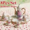 8 шт. 1/6 кукольный домик миниатюрная столовая посуда фарфоровая тарелка/чашка/тарелка чайный сервиз мини-сад украшения для дома аксессуары