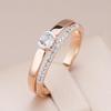 Silver Plated Zircon Smooth Double Rings for Women Personality Trendy Jewelry Luxury Accessories