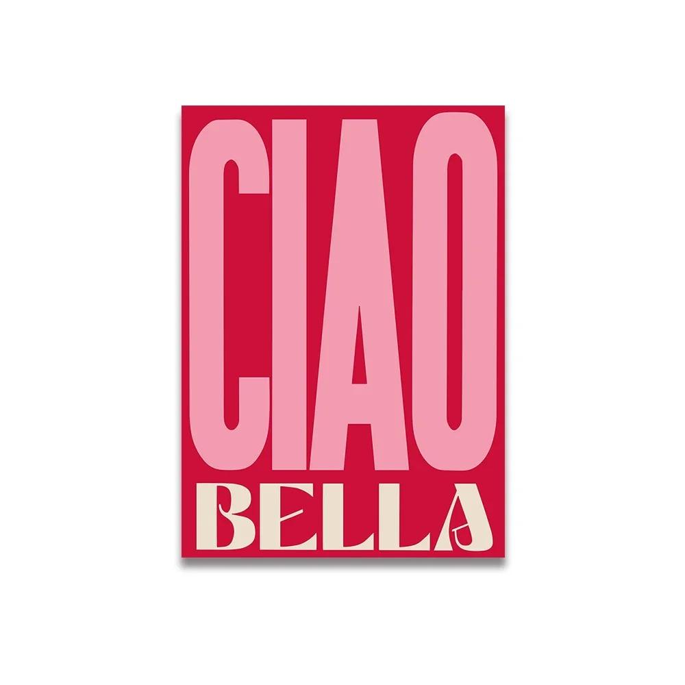 Vintage Pink Cartoon Print Canvas Posters Wall Art Poster Home Decor Canvas Print Painting Living Room Bedroom Decor Unframed