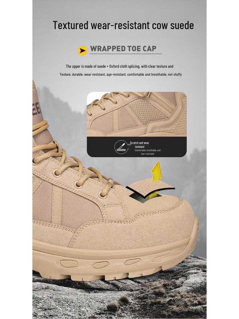 Мужские тактические военные ботинки большого размера для улицы - Песочные спортивные повседневные ботинки