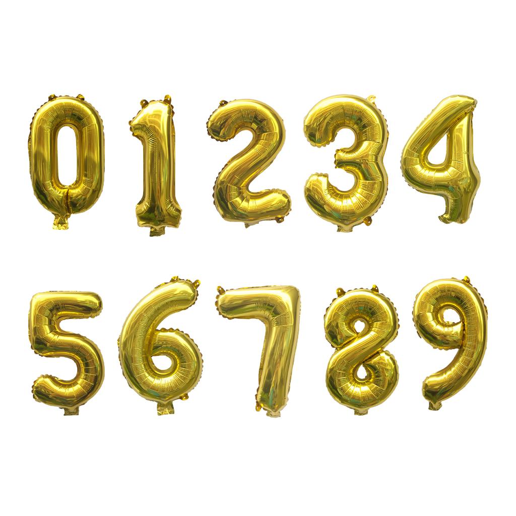 Алюминиевая пленка фольгированный воздушный шар с цифрами Широкое применение Безопасные и прочные цифры 0-9 фольгированные шары