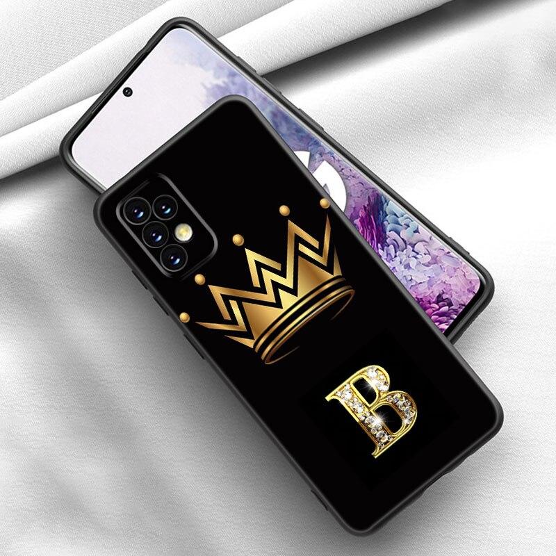Golden Crown Letters Phone Case For Samsung Galaxy A21 A30 A50 A52 S A13 A22 A32 A33 A53 A73 5G A11 A12 A31 A51 A70 A71 A72