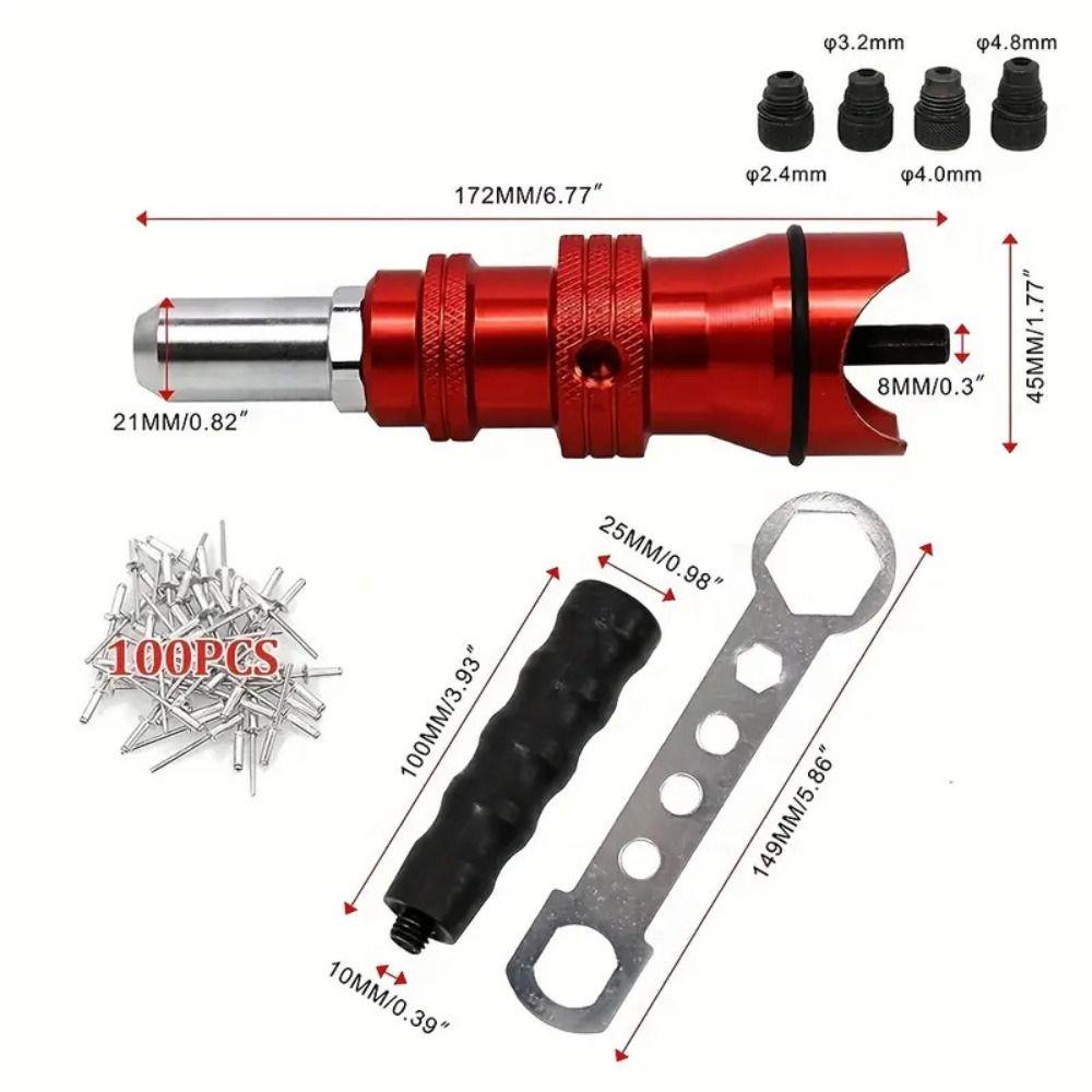 Removable Plastic Handle Rivet Adapter Aluminum Zinc Zinc Alloy Cordless Rivet Riveting Machine Home Core
