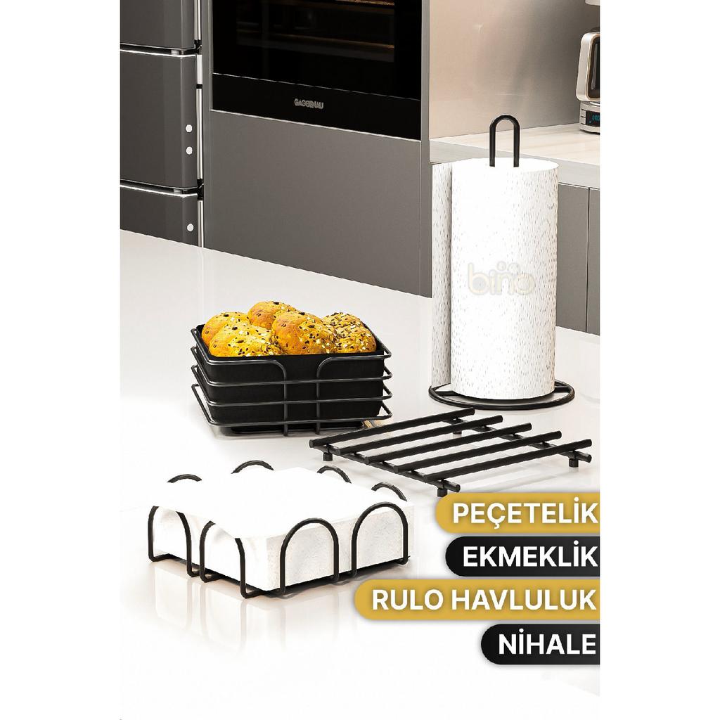 Tableware, Kitchen Presentation Holder, Napkin Holder, Towel Holder, Trivet, Bread Holder, 4-piece Tableware Set, Kitchen Organizer