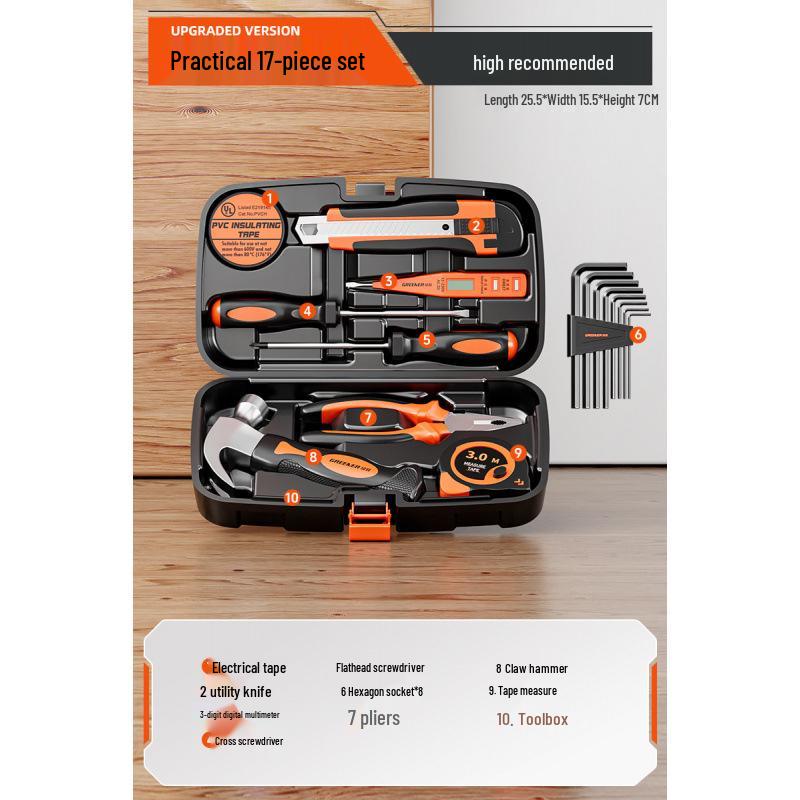 Многофункциональный набор инструментов «Зеленый Лес»: Полный набор для ремонта по дому и для электрика