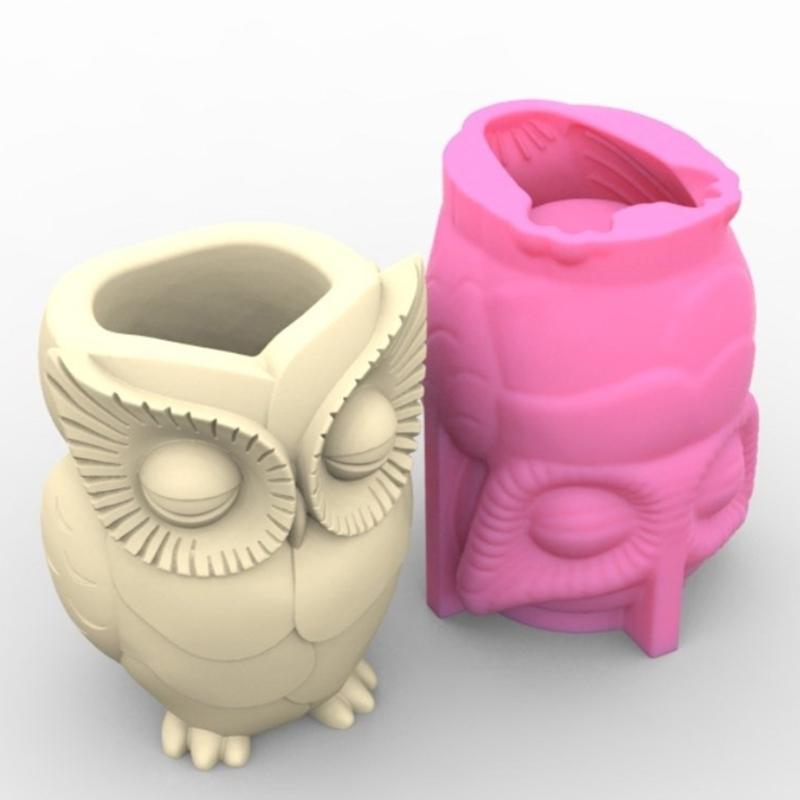 Держатель для ручек в виде совы, цветочные горшки, силиконовые формы, форма для эпоксидной смолы, форма для сочных растений, формы для подсвечников, ваз