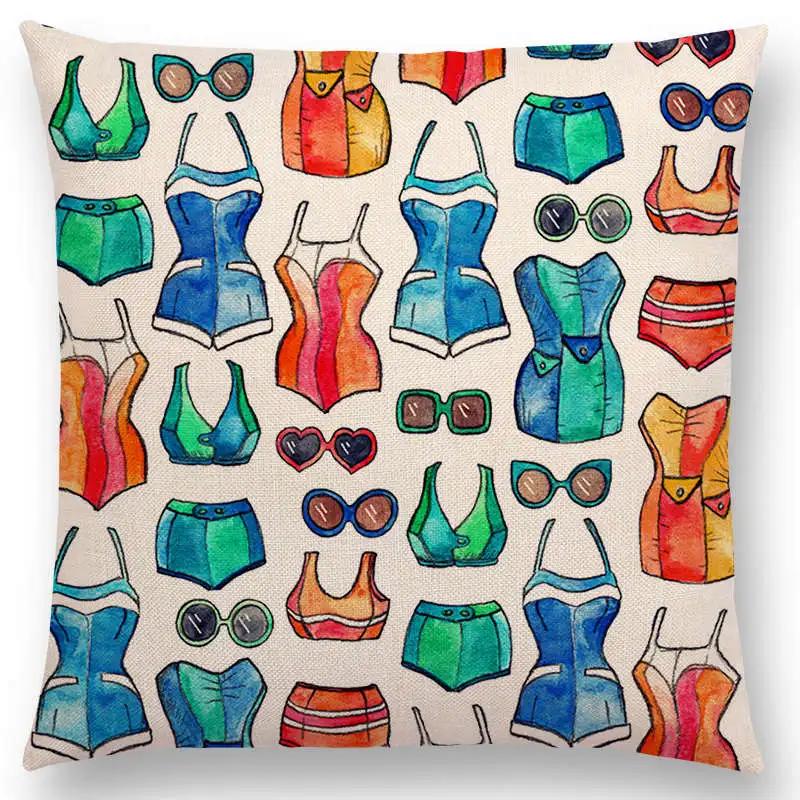 Новый Милый Рождественский Подарок Фрукты Тыква Мороженое Интересное Искусство Красочный Декоративный Узор Наволочка Подушка для Дивана