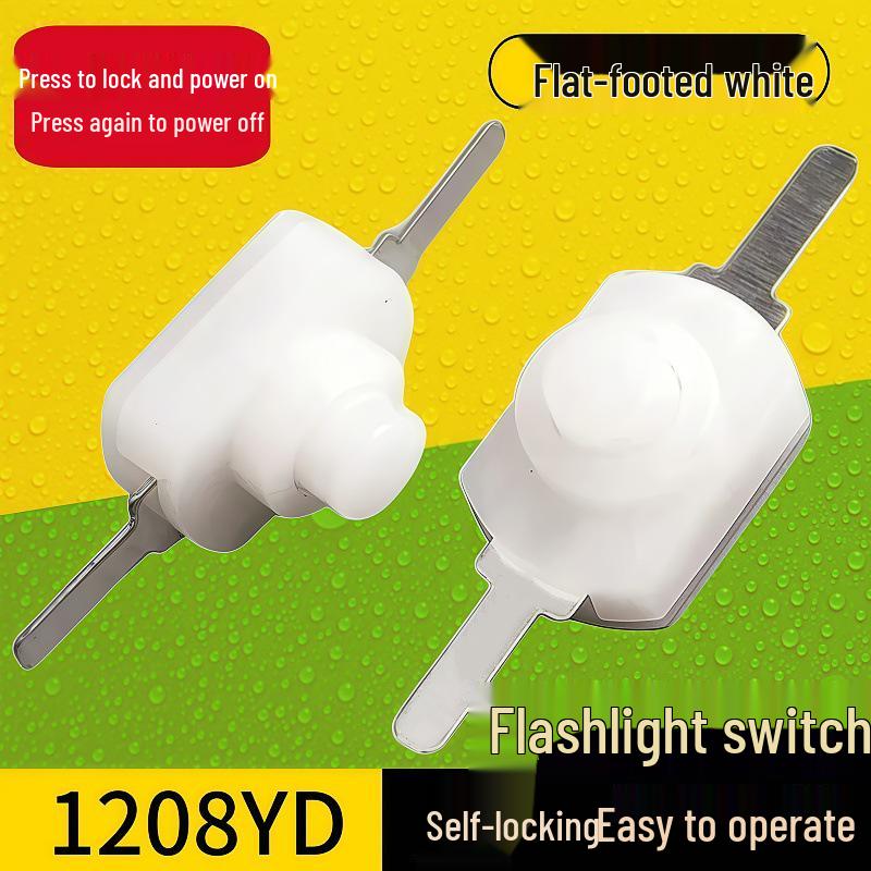Self-Locking White Button Switch for 1208YD Flashlight