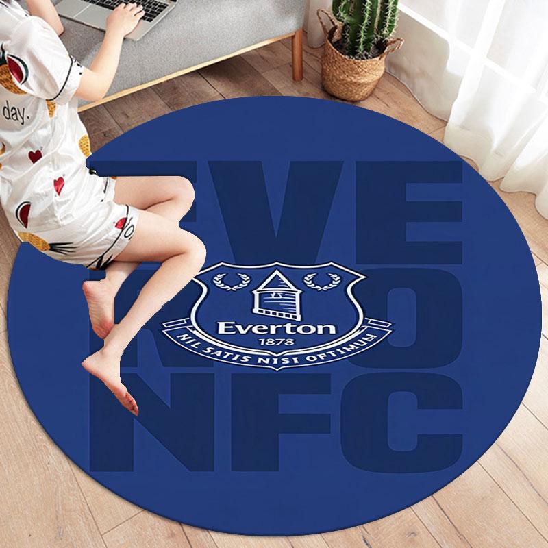 Everton F.C Round Area Rug,Carpet Rug for Living Room Bedroom Sofa Playroom Decor,Non-slip Floor Mat