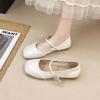 Temperament Single Shoes Women's New Spring and Autumn Retro Mary Jane Shoes Medium Heel Versatile Square Head Small Leather Shoes