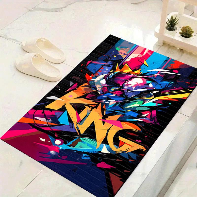 1pc King Design Area Rug - Soft, Anti-Slip, and Durable Gaming Room Decor for Bedroom