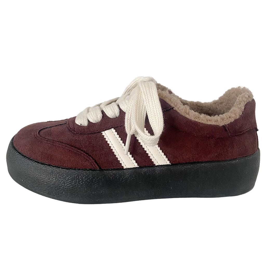 BE-6790 Платформенные вельветовые кеды из овечьей шерсти женские кеды 2024 новая зимняя теплая хлопковая обувь немецкие тренировочные туфли