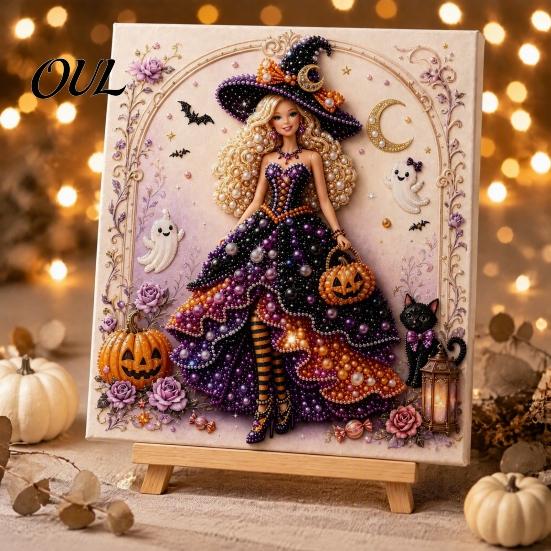 Handmade Wall Art Supplies Fashion Doll Faux Pearl Kit, DIY Christmas Painting Craft Kit 3D Textured Bead for Adults, Festive Decor Beginner Friendly