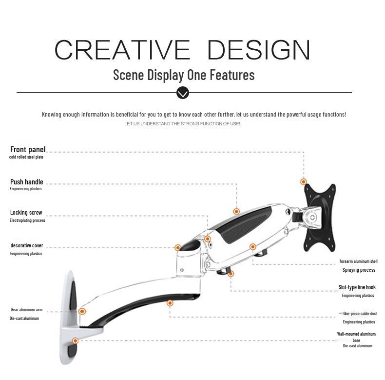 Кронштейн настенный на газлифте Gibbon 27" GM112W для мониторов
