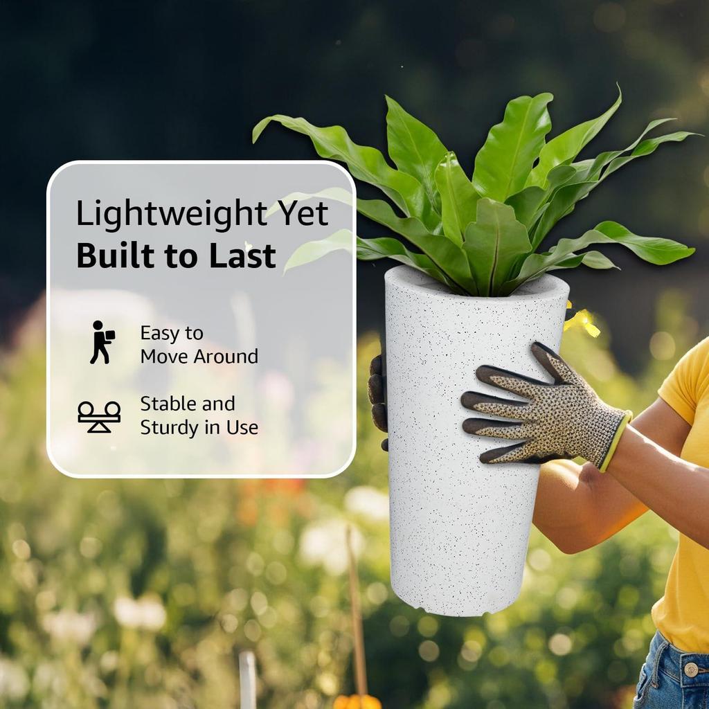 Indoor and Outdoor Round 17.5 Inch/43.5 Cm Quality Flower Planter Pot (Dimensions: 24 X 24 X 43.5 Cm) – Best for Terrace/Home/Office/