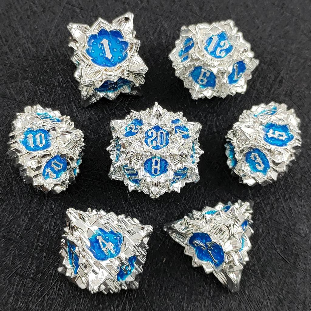 Metal coc running dice dnd dragons and dungeons multi-faceted rpg dice cthulhu d20 настольная игра