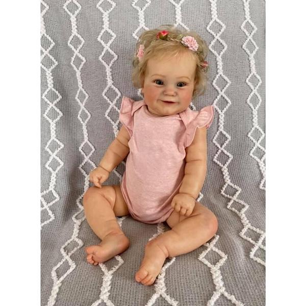 60cm Reborn Toddler Cute Girl Doll with Rooted Blonde