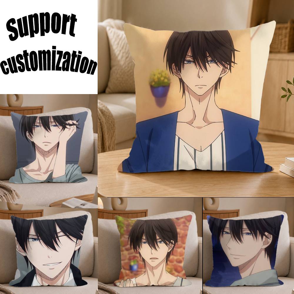 Anime Dakaretai Otoko Takato Saijou Square Sofa Pillow Cover Solid Color Living Room Home Decor Cushion Case