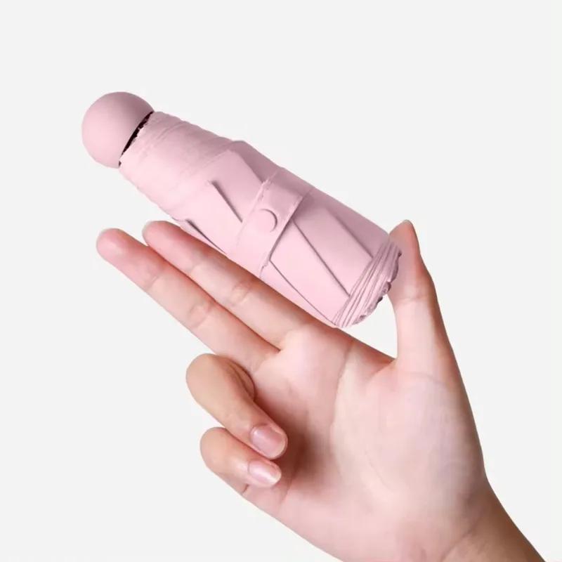 6-реберный зонт от солнца портативный мини-зонт солнцезащитный капсульный зонт с коробкой УФ складной карман