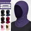 Women's Summer Ice Silk Headscarf: Breathable, High Elastic, Solid Color Turban with Extended Neck and Shoulder Coverage.