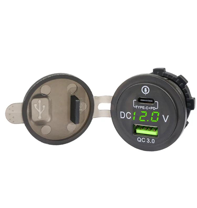 12 В 24 В PD QC 3,0 Quick USB Type C Автомобильное зарядное устройство для автомобиля RV Караван Лодка Мотоцикл