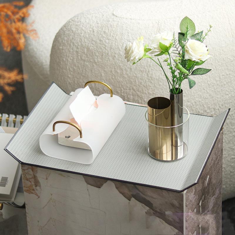 Художественный металлический кожаный плетеный узорный поднос креативные украшения поднос для хранения журнальный столик модель отеля украшение комнаты