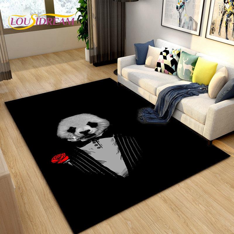 3D Cartoon Cute Panda Area Rug,Carpet Rug for Living Room Children's Room Decoration,Kid Play Crawl Soft Non-slip Floor Mat Gift